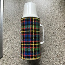 vintage vacco flask tartan in