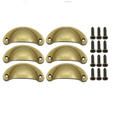 6/12 Pcs Cup Pull Shell Handles Half Moon Kitchen Cupboard Cabinet Door Drawer