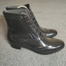 Melissa Boots Womens 5 Black Rubber Kissing Brogue Scented Alexandre Herchcovic