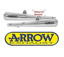 Triumph Bonneville T120 16-19 Arrow Steel Pro-R Road Exhaust Silencers (Pair)