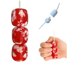 Triple Glossy Red Resin Bead