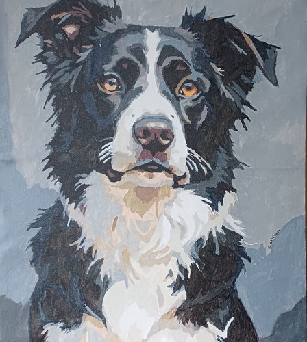 Acrylic canvas hand painted - canvas,