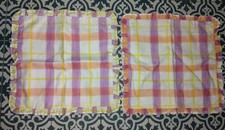 Pair of Check Cushion Covers Fox & Ivy Tesco Ruffle Frill