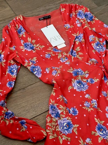 Red floral summer mini dress - floral,