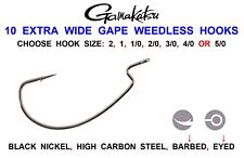 10 GAMAKATSU WIDE GAPE WEEDLESS HOOKS FOR SAVAGE GEAR SOFT BAIT LURES SHADS WORM