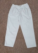 ladies trousers , colour stone , Cotten taperd ankle grazer .