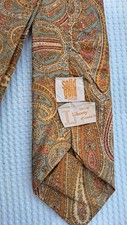 Vintage Liberty Silk Tie by Solid Gold Made In England Paisley Gold and Yellow