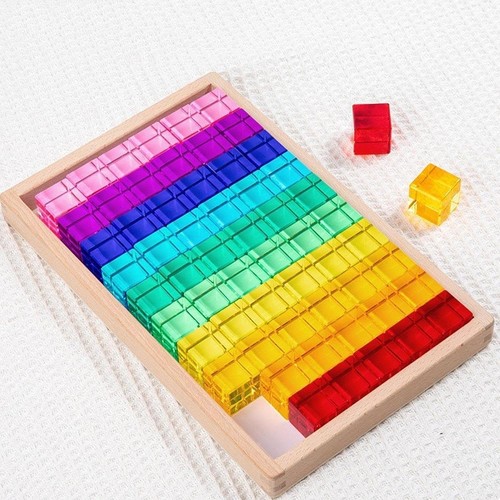 60x rainbow acrylic - rainbow, cubes
