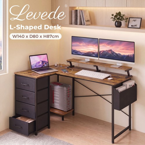 Levede shaped desk with - levede, l