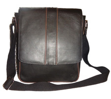 Real Leather Messenger Bag Cross Body Brown Mix Quality Design Unisex Medium