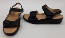 Womens Softlites Black Faux Leather Sandals  Adjustable Straps UK5 EU38