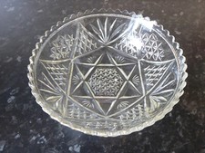 Vintage GLASS DISH / BOWL Trifle Fruit STAR OF DAVID