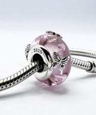 Murano Glass Charm Bead Pink
