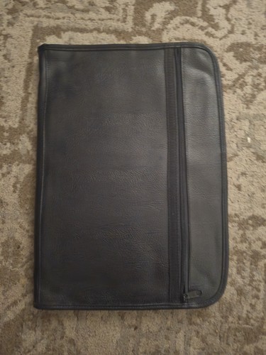 Leather zipper document - leather, holder