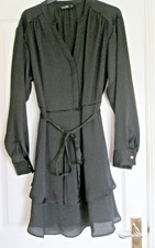 BNWOT F&F Ladies size 18 Black frill hem dress long sleeve