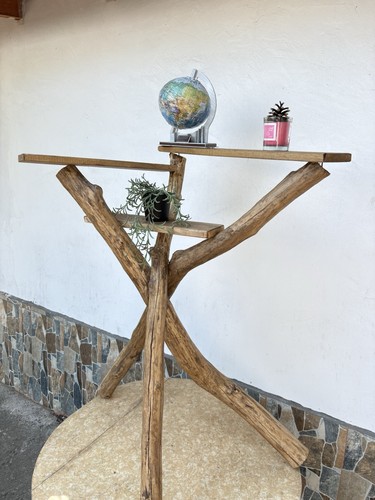 Acacia wooden entryway shelf - entryway,