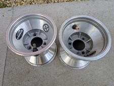 2 x 140mm Silver Front Jet Alloy Kart Karting Racing Wheel Rims - Good Condition