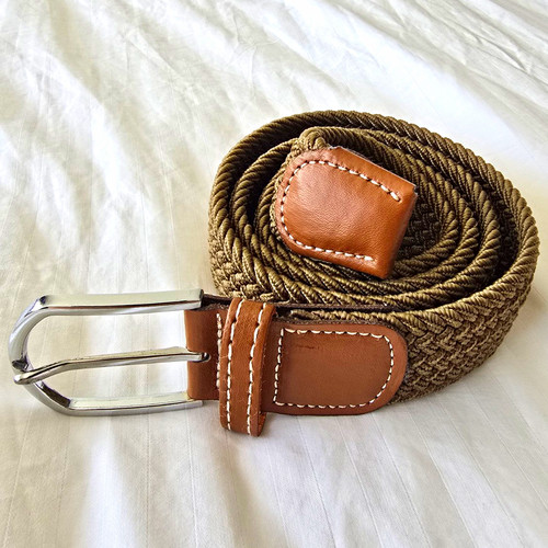 Men khaki braided woven - men’s,