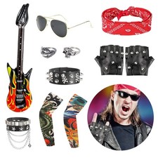 11pcs Rockstar Costume 70s 80s