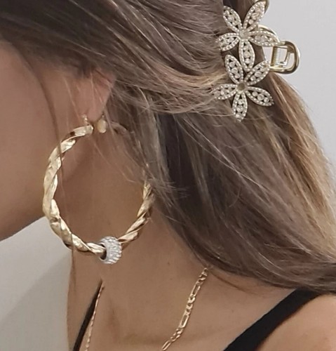 Big gold twist - gold, hoop