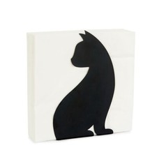 Napkin Holder Serviette Dispenser Black Cat Metal Kitchen Dining Room Table Gift
