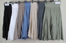 New Summer Ladies Italian Cotton A Line Panel Insert Floaty Design Short Skirt