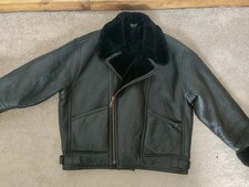Black TEODEM Sheepskin Leather Flying Jacket - XL extra large 