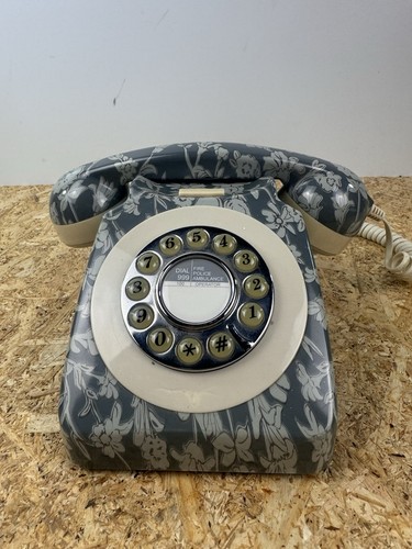 Vintage floral retro telephone - vintage,
