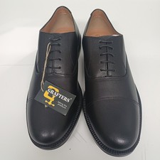 Grafters Cadet Shoes Military Black Leather Stitched Rubber Sole M490A UK 11 