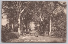 Grange Avenue, Monifieth Valentines postcard, woman with bicycle 1915
