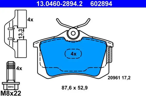 Brake pads 0460 2894 - pads, 13.0460-2894.2