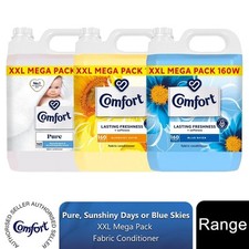 Comfort Fabric Conditioner Blue Skies, Pure or Sunshiny Days 160w Mega Pack 4.8L