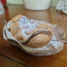 Sleeping Mouse Figurine Ornament Bone China Country Life Design Studio