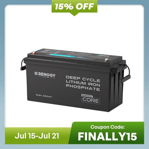 Renogy 200ah 12v lifepo4 - 12v,