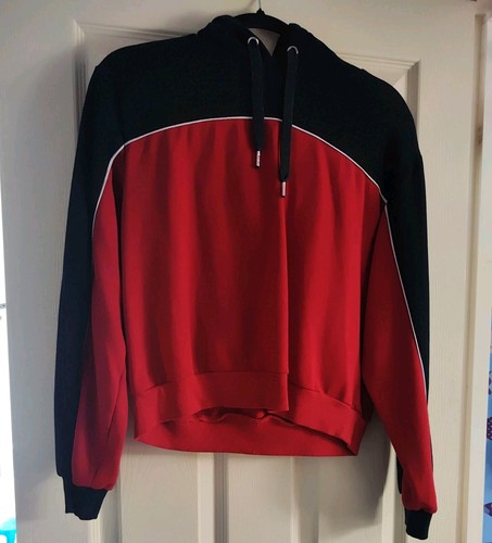 Navy blue and red - and, hoodie