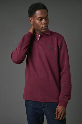 Maine burgundy rugby shirt - burgundy,
