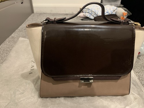 Zara hand bag burgundy and - hand,