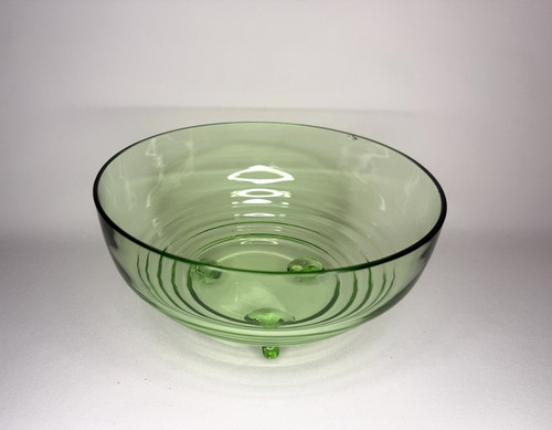 Vintage green glass footed - vintage,