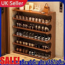 5/6 Tier Wooden Shoe Rack Storage Shelf Unit Cabinet Organiser Footwear Stand