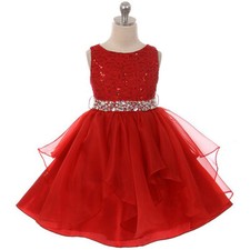 RED Size 8 Flower Girl Dress