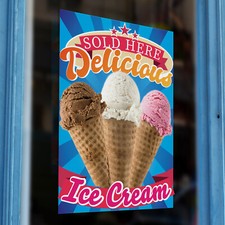 Ice Cream Sold Here Printed