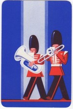 Playing Cards Single Card Old Vintage MILITARY MARCHING BAND Music Trombone Tuba