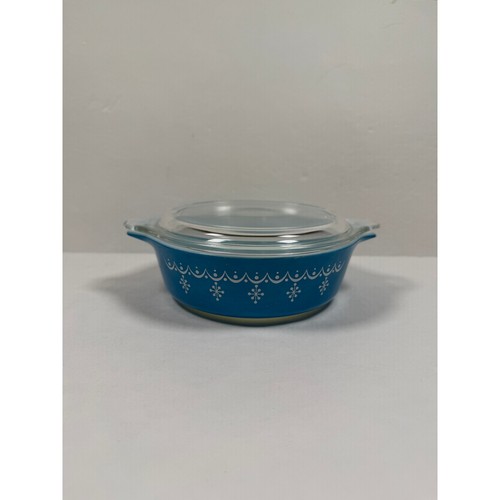 Vintage pyrex snowflake blue - vintage,