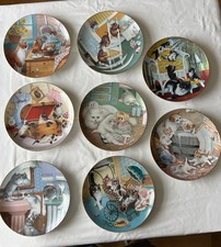 The Hamilton Country Kitties Plates Gerardi - Full Set Of 8 Displayed Only 1988