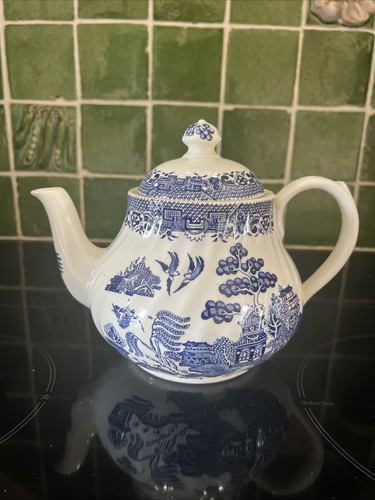 Blue willow teapot vintage - willow,