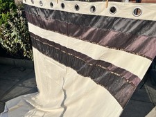 Pair Of Neutral Beige Block Colour Lined Curtains 64Wx85/86L