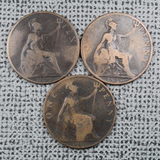 Penny 1898 1899 1900 Queen Victoria Date Run Veiled Head Antique Bronze ø 30.8mm