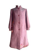 VTG. 50s ST. MICHAEL Trapezoid EDWARDIAN WOOL dress COAT embroidered up cycled M