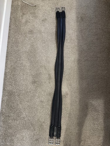 Horse show girth black leather - show,