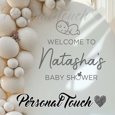 Personalised BABY SHOWER  Vinyl Decal for Sail Board Backdrop Sign Party balloon